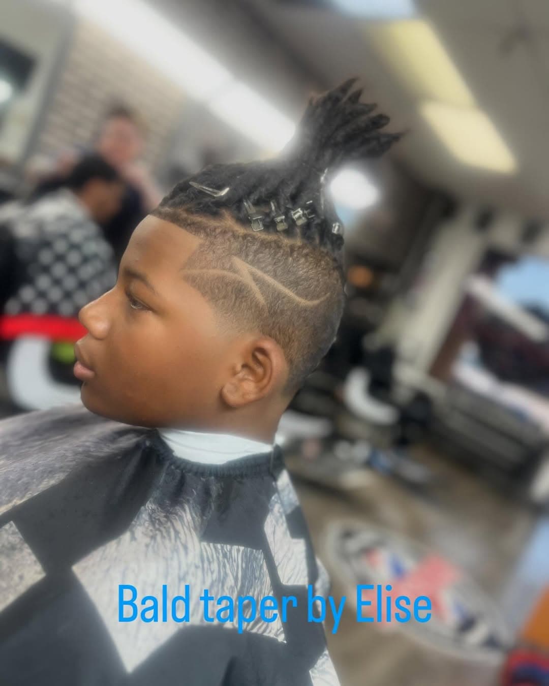 Bald taper with design